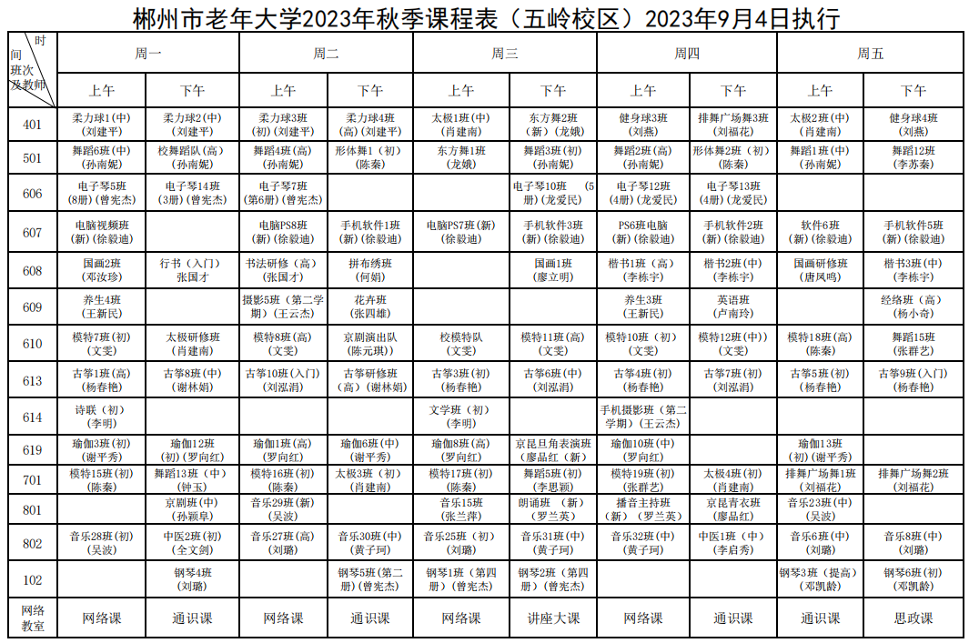 郴州市老年大学2023年度秋季新增班招生和原有班补招公告(图9)
